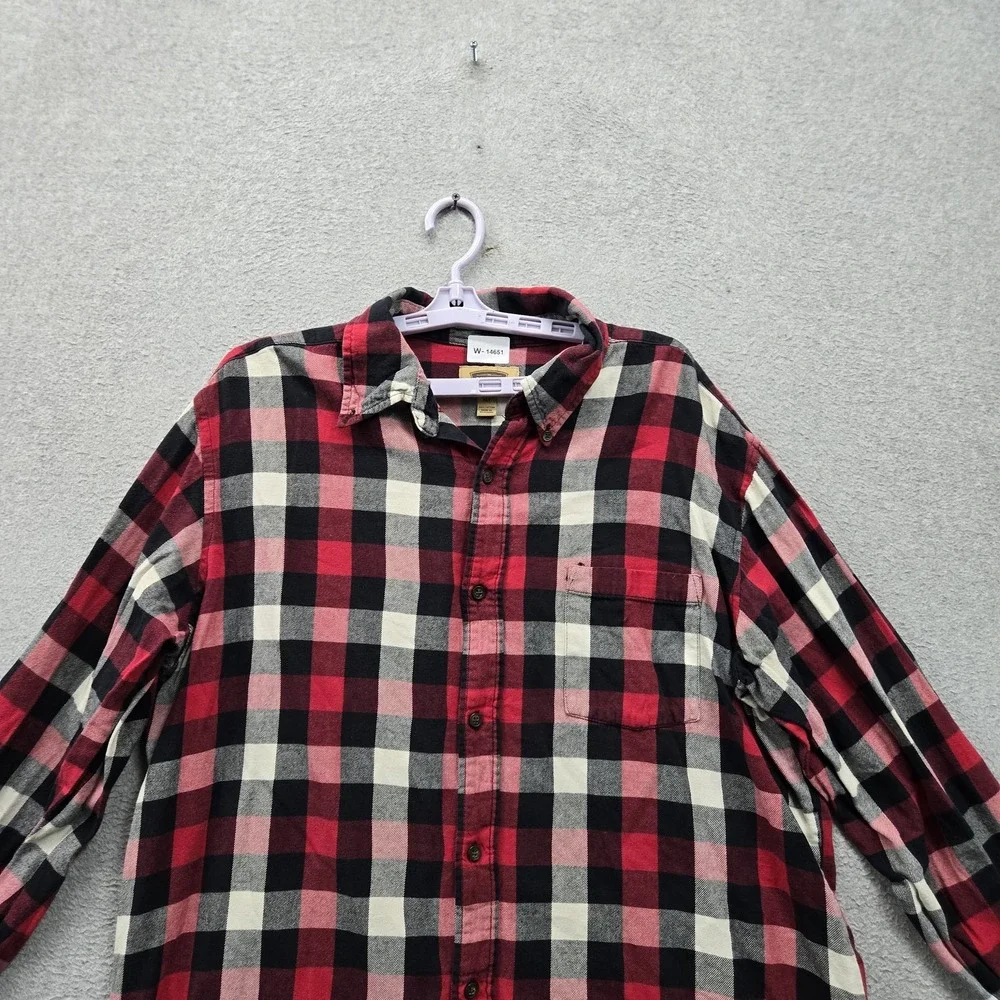 The Foundry Supply Co Men Button Up Shirt XLT Red Plaid Flannel